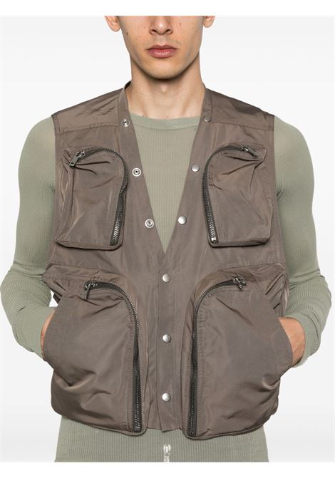 Gilet con tasche in taupe Rick owens - uomo RICK OWENS | RU01E5767FT34